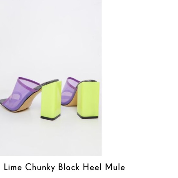 lime chunky block heel mule